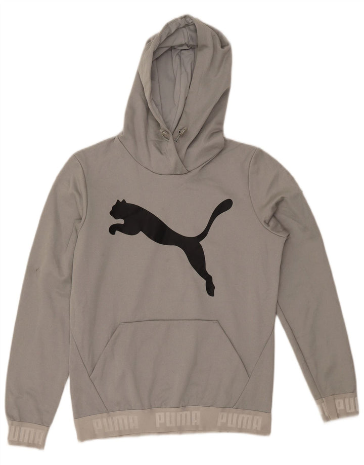 PUMA grafisk hættetrøje til kvinder UK 12 mellemgrå polyester