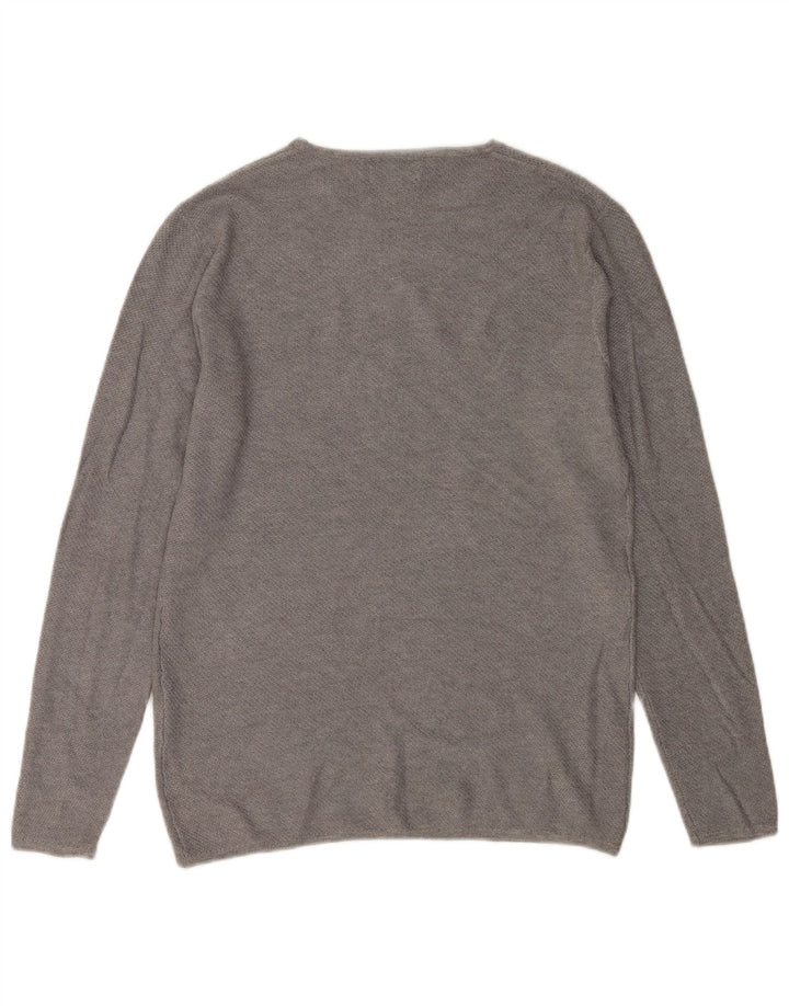 ZARA Mens Crew Neck Jumper Sweater Medium Grey Viscose