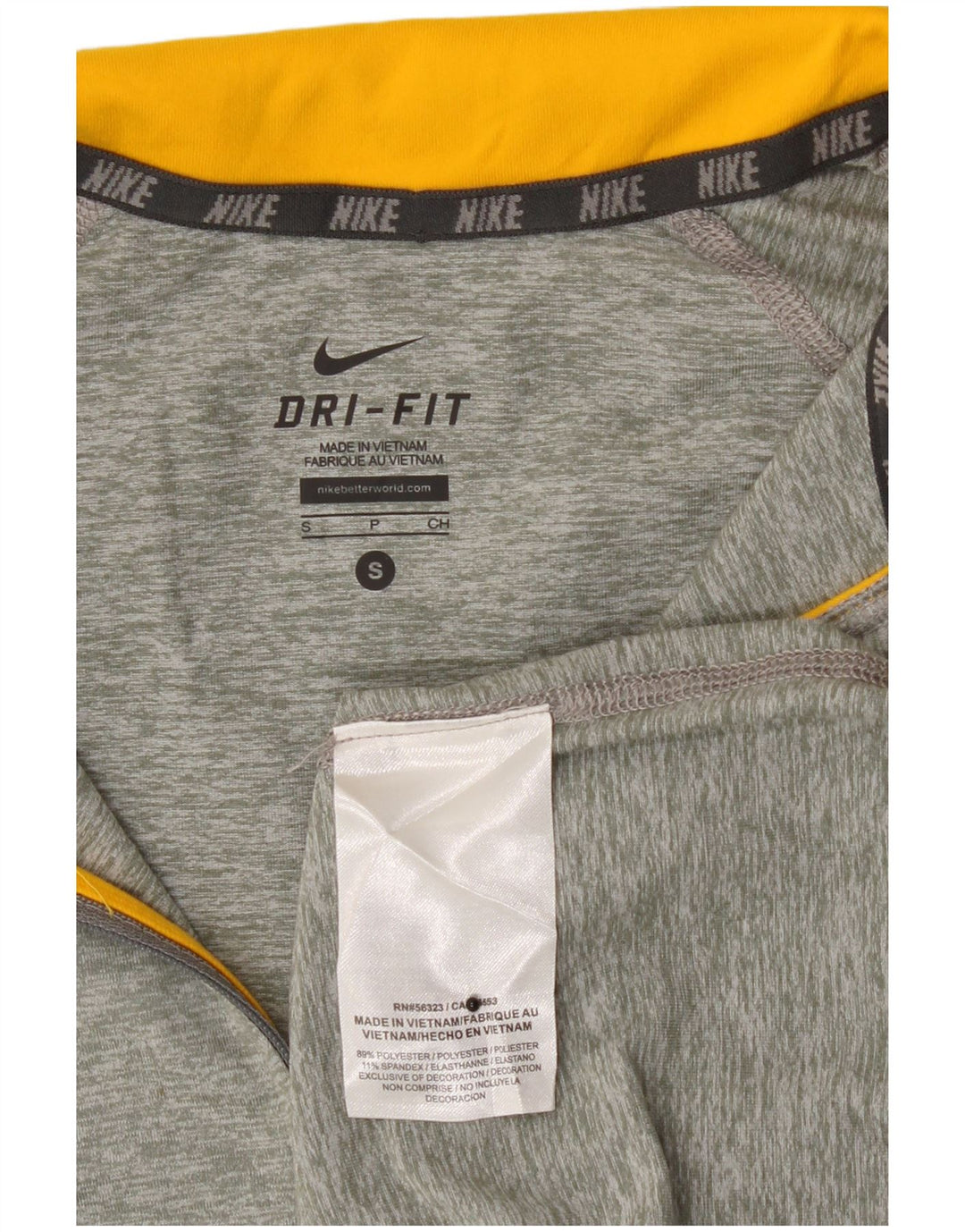 NIKE Womens Dri Fit Pullover Tracksuit Top UK 10 Small Khaki Flecked