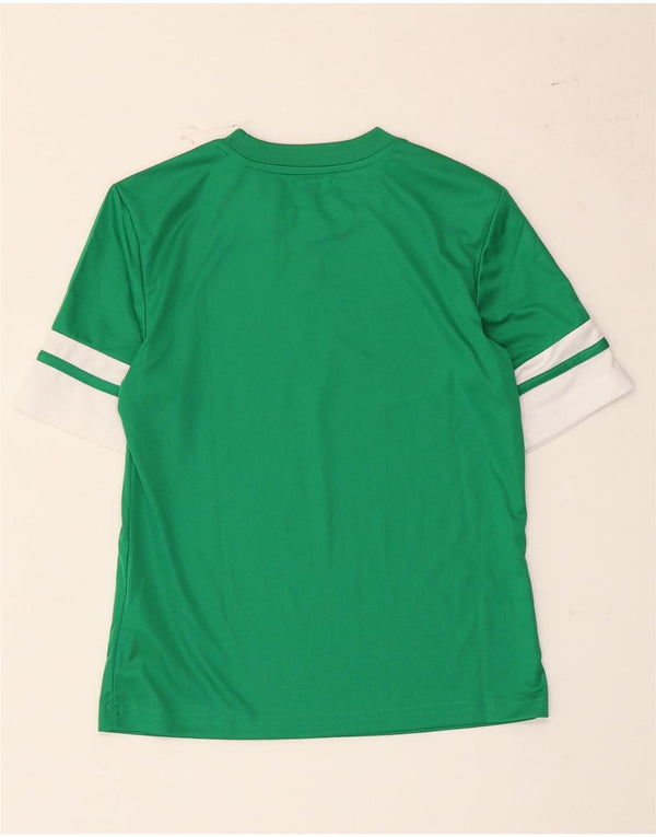 Adidas Boys Aeroready T-Shirt Top 9-10 Years Green Colourblock Poliester