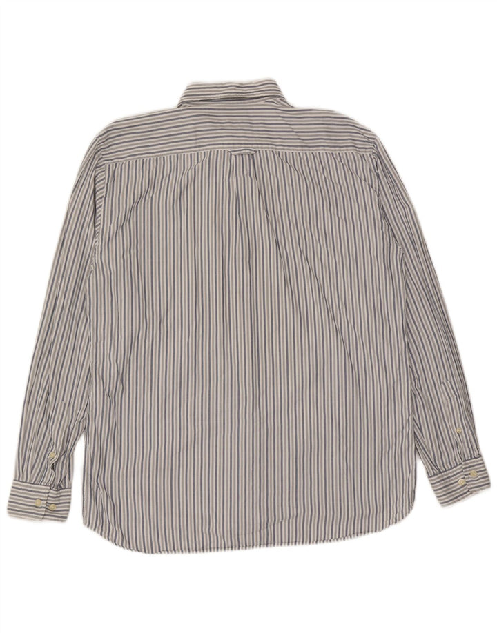Gant Mens Shirt Medium Blue Striped Cotton