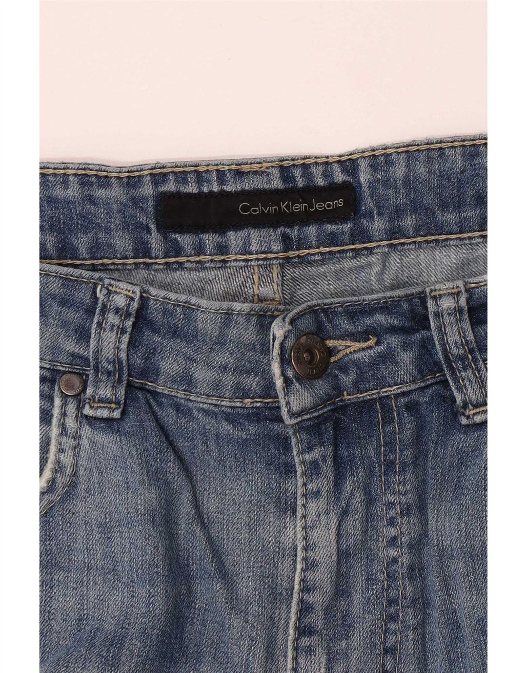 Calvin Klein Damen Distressed Slim Jeans W32 L33 Blau