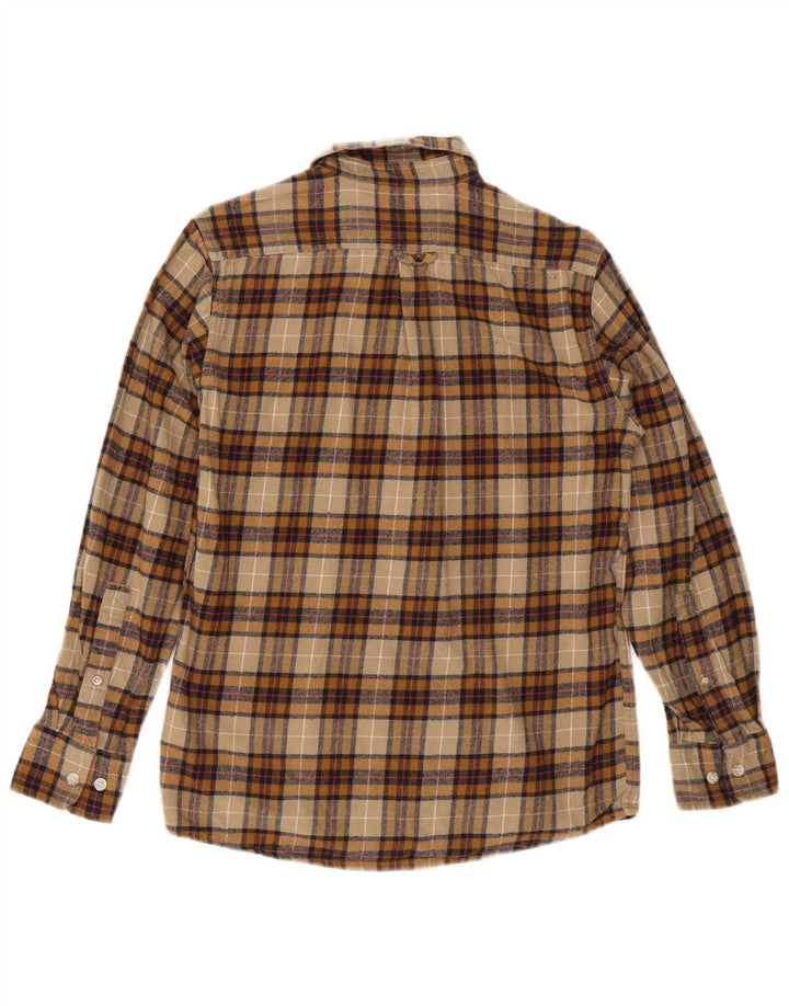 EDDIE BAUER Flanellskjorte til mænd Lille beige ternet bomuld