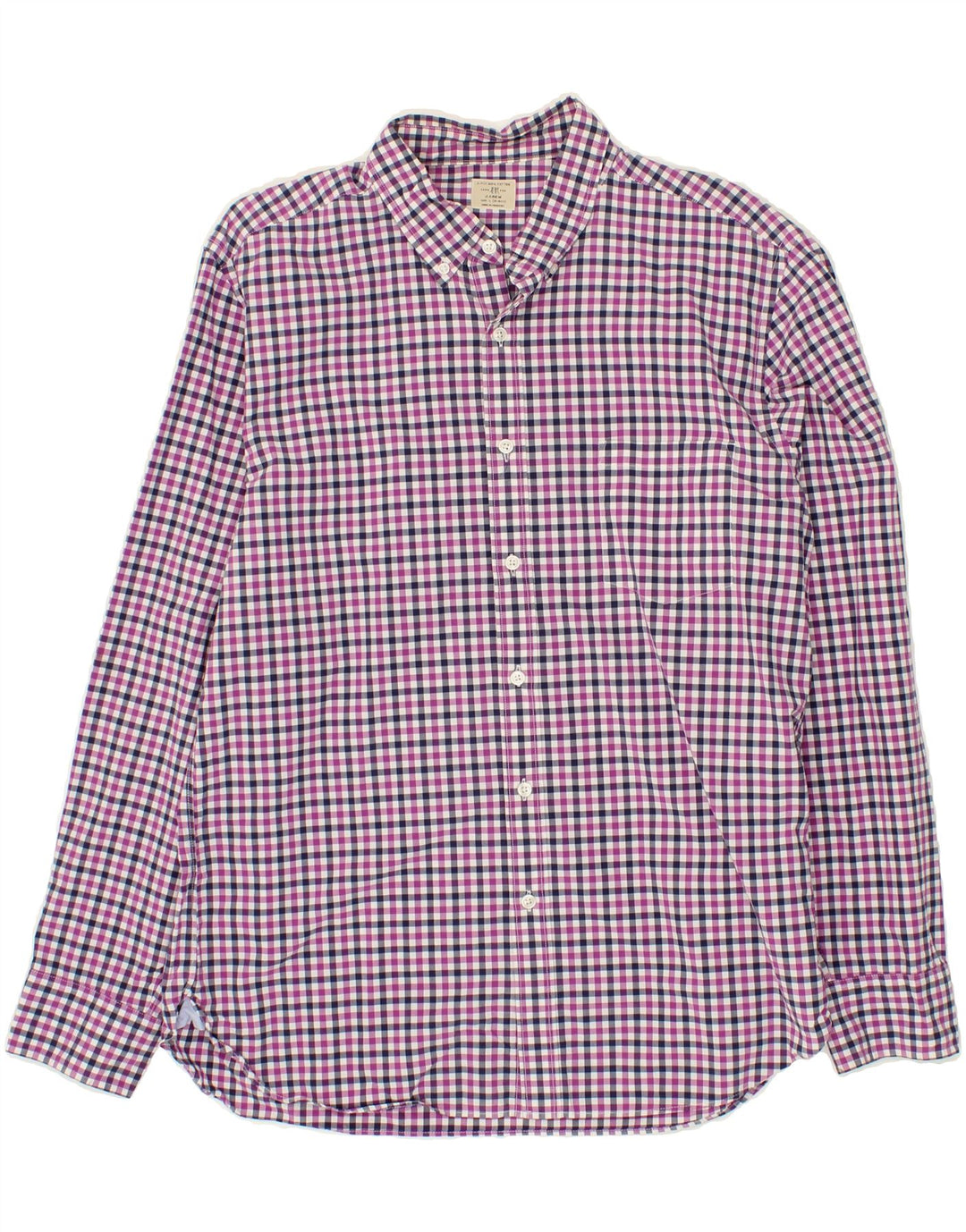 J. CREW Mens Shirt Large Pink Gingham Cotton Vintage J. Crew and Second-Hand J. Crew from Messina Hembry 