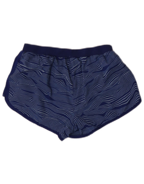Adidas Damen Running Sport Shorts UK 10 Small Marineblau gestreift Sport