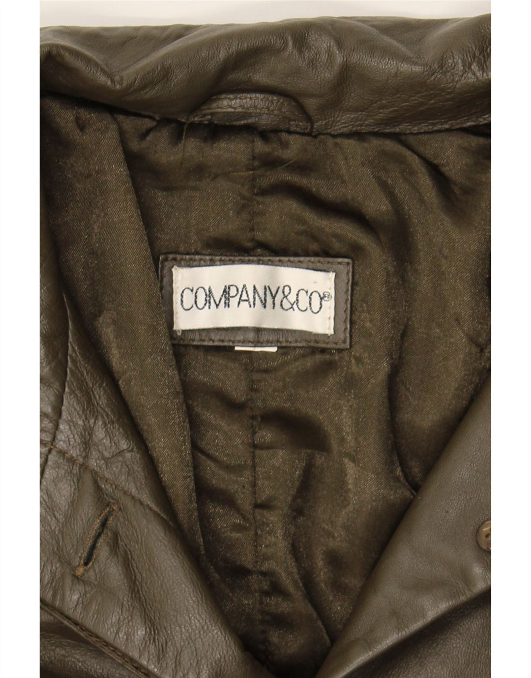 VINTAGE Womens Leather Coat UK 16 Large Green Leather Vintage Vintage and Second-Hand Vintage from Messina Hembry 