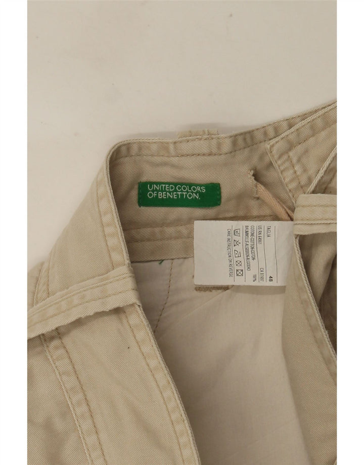 Benetton Herren Cargoshorts IT 48 Medium W36 Beige Baumwolle
