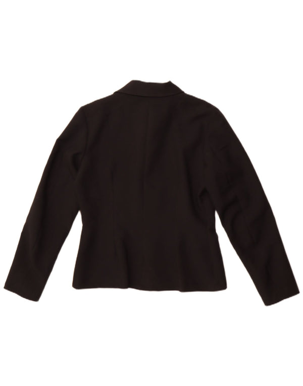 Vintage Womens 4 Button Blazer Jacket IT 44 Medium Black Polyester