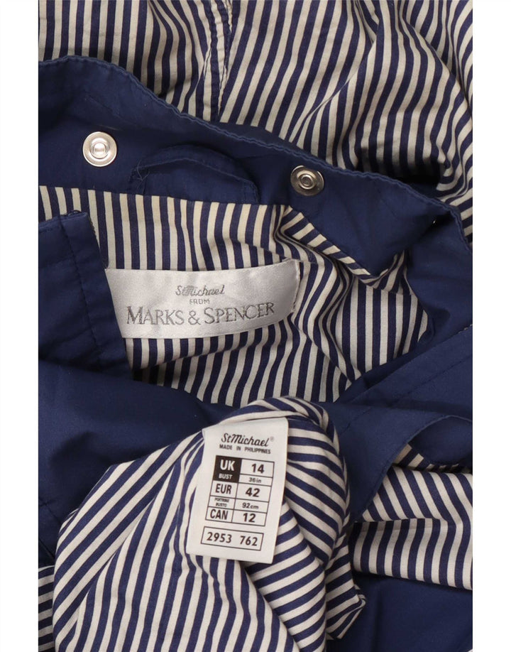Marks & Spencer Damen St. Michael Kapuzen-Regenjacke UK 14 Large Blau