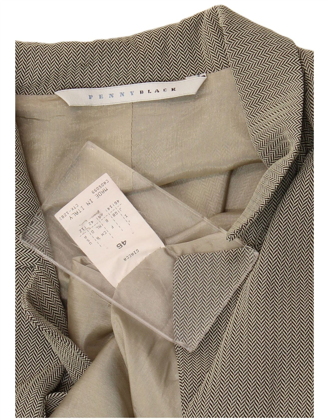 Penny Black Womens 3 Button Blazer Jacket UK 14 Large Grey Herringbone