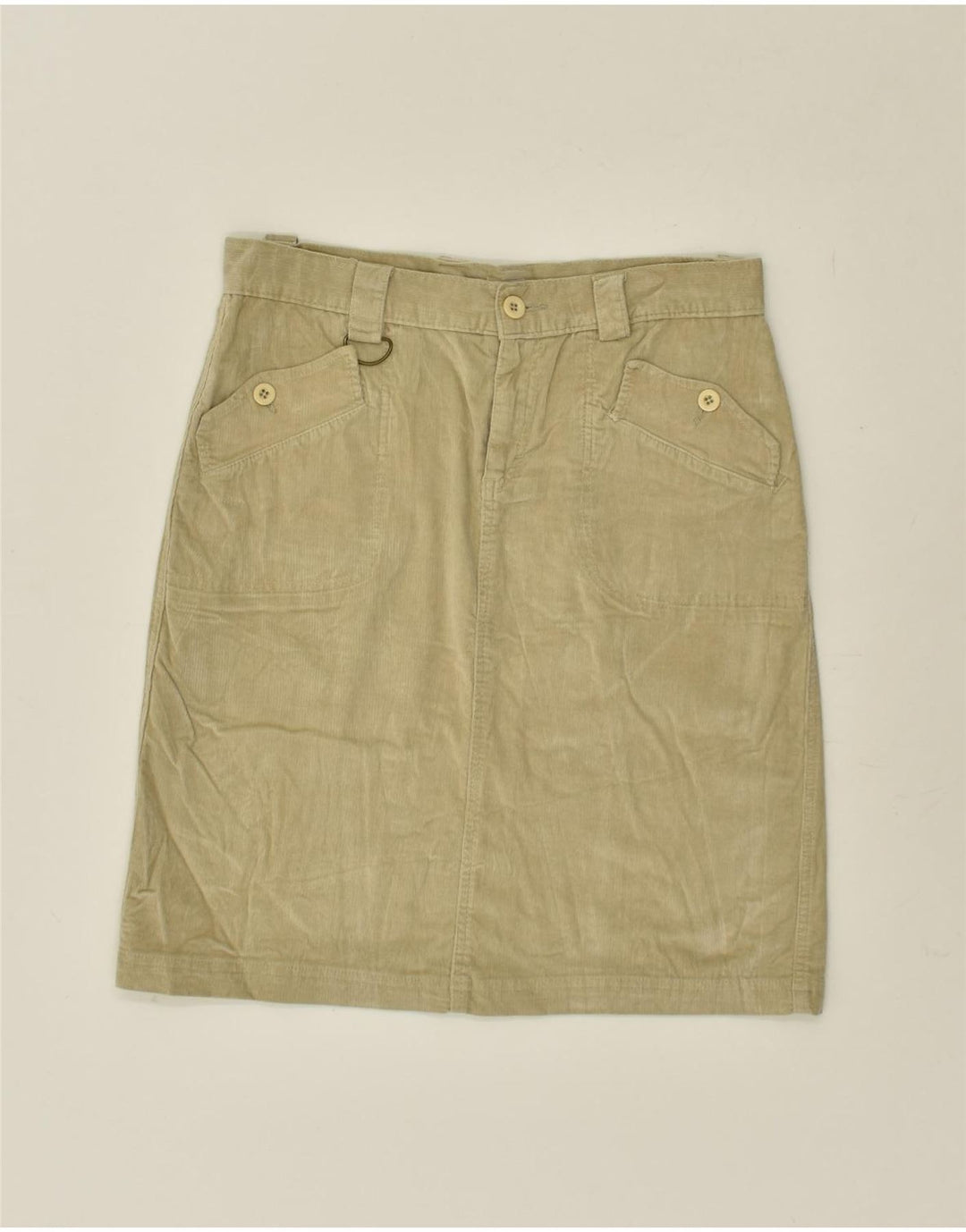 WOOLRICH Womens Corduroy Skirt W30 Medium  Beige Cotton | Vintage Woolrich | Thrift | Second-Hand Woolrich | Used Clothing | Messina Hembry 