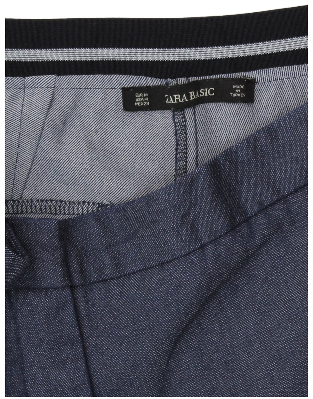 Zara Womens Tapered Chino Trousers Medium W28 L27 Blue Polyester