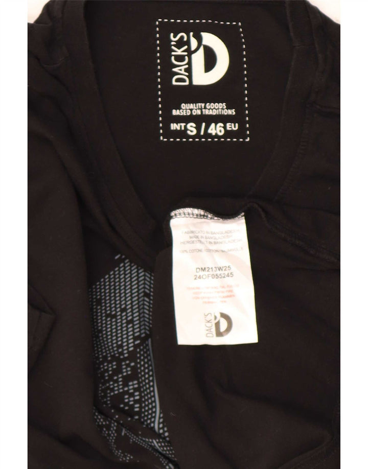Męski T-shirt z grafiką Dack's, mały, czarny, bawełniany