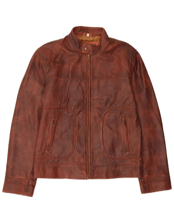 Vintage feminino Reino Unido 18 XL couro marrom