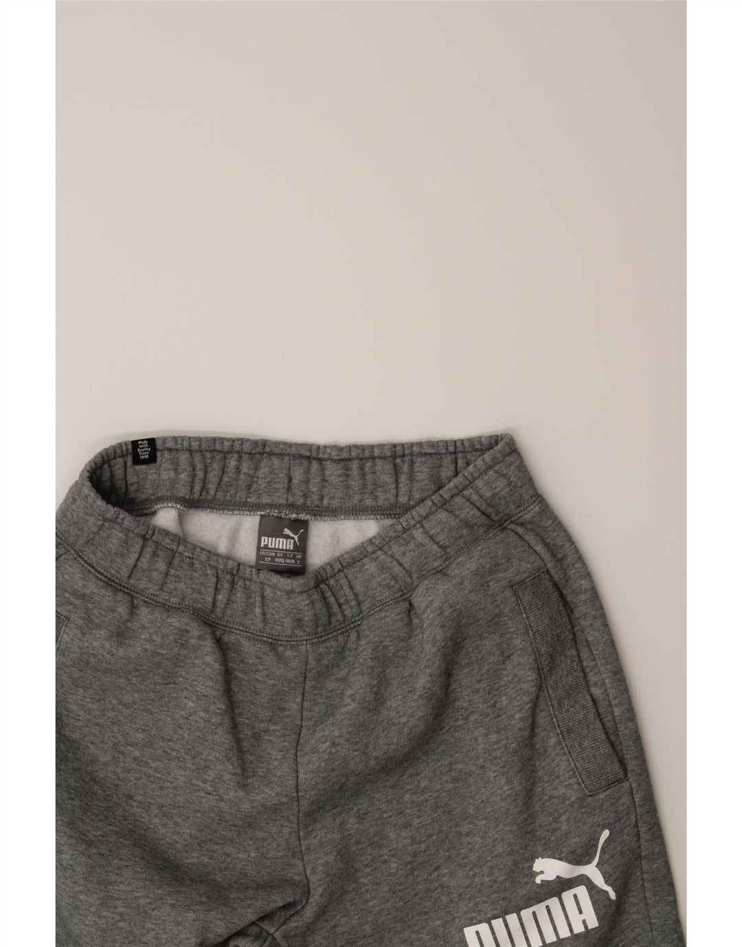 PUMA Mens Graphic Tracksuit Trousers Joggers Small  Grey Vintage Puma and Second-Hand Puma from Messina Hembry 
