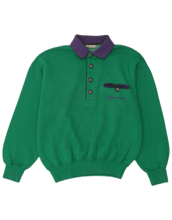 Sergio Tacchini Ανδρικό φούτερ πόλο με λαιμόκοψη Jumper Small Green Colourblock