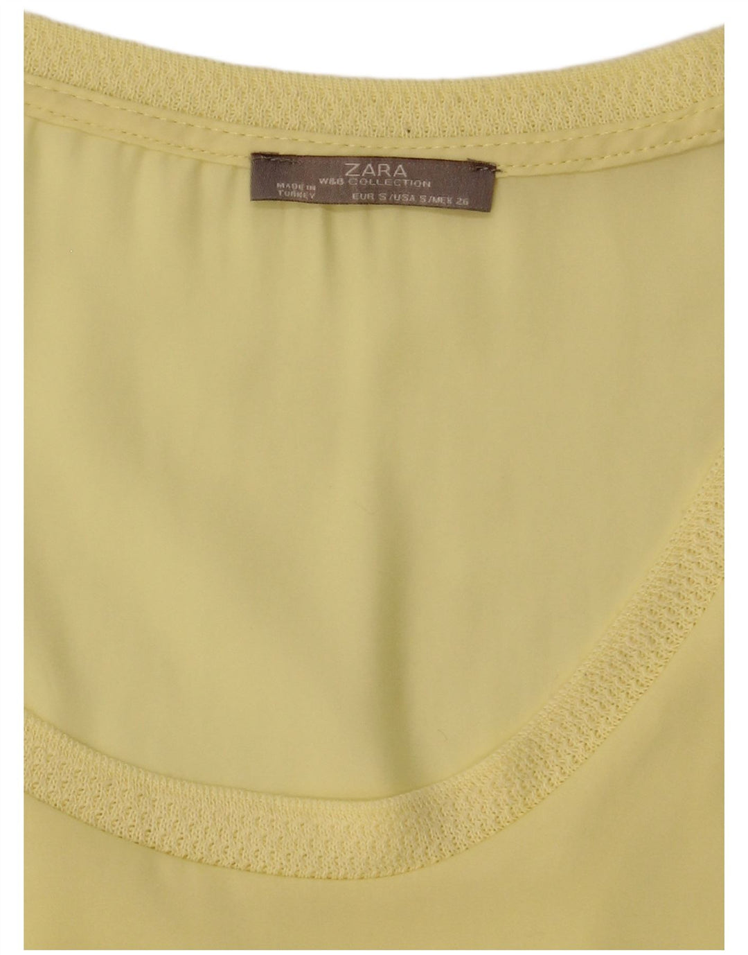 Zara Womens Blouse Top UK 10 Small Yellow