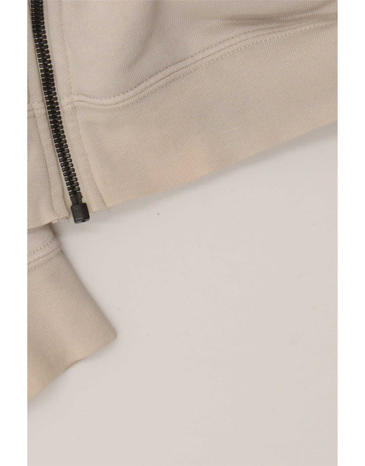 Nike Mens Zip Hoodie Sweater Small Beige Cotton