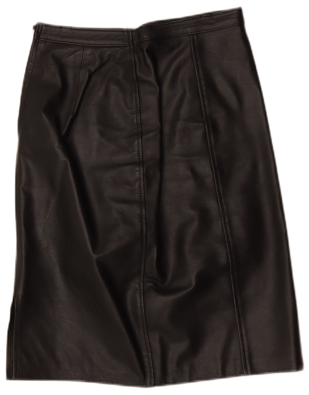 Vintage Womens Leather Skirt W28 Medium Black