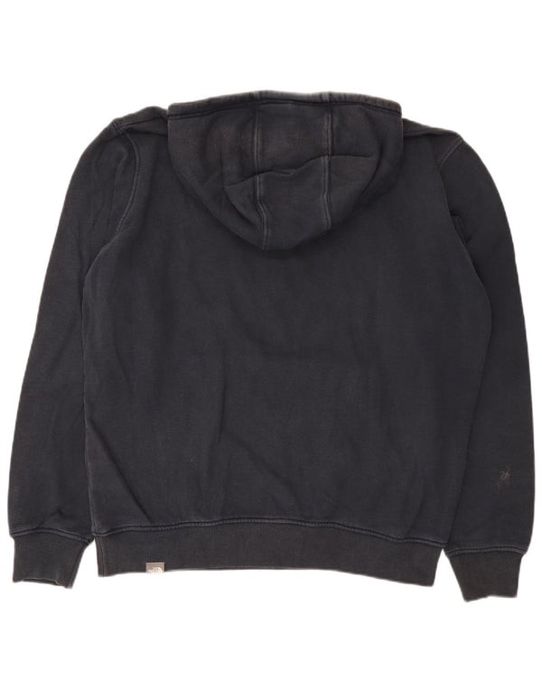 The North Face Mens Graphic Hoodie Jumper Large Navy Blue Cotton
