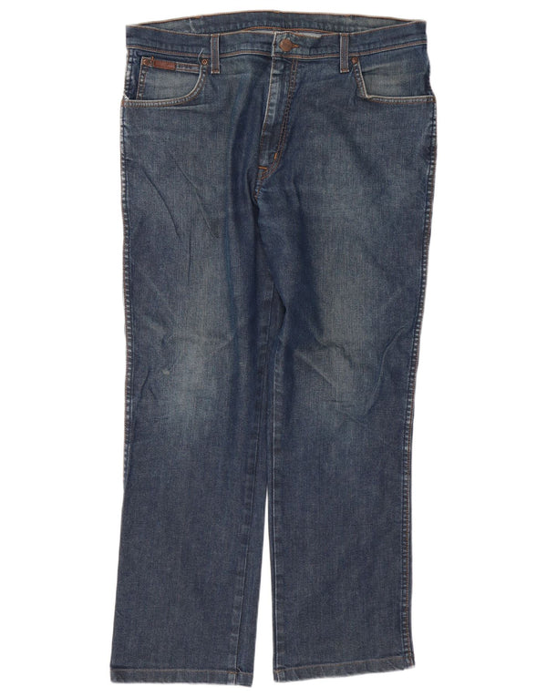 Wrangler Herre Texas Stretch Straight Jeans W38 L29 Blå Bomuld