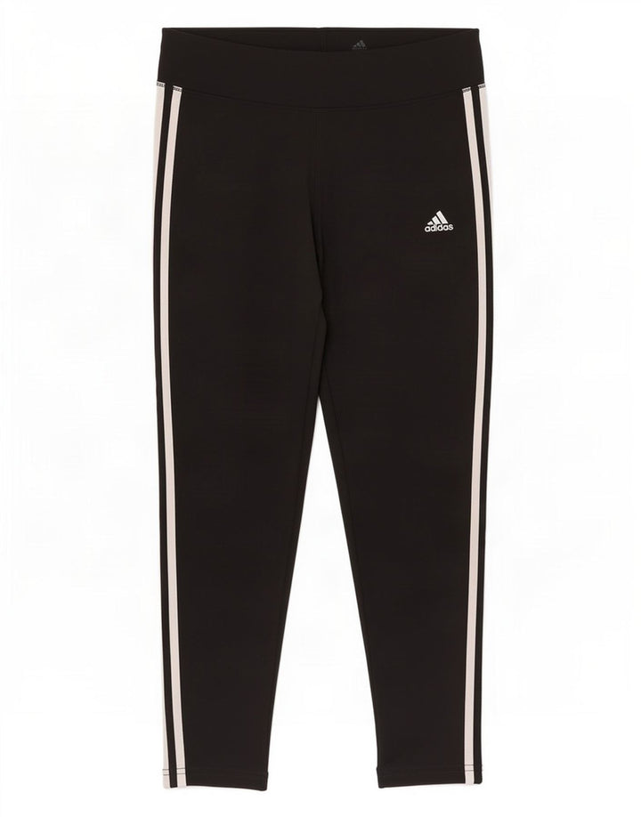 Adidas Womens Leggings UK 16/18 Large Black Polyester