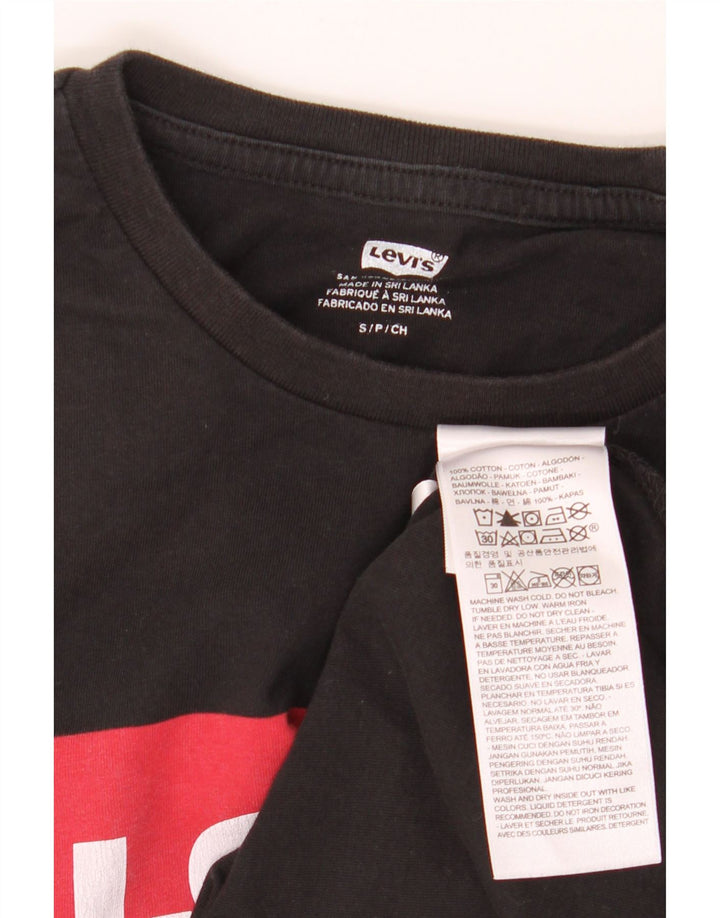 LEVI'S Mens Graphic T-Shirt Top Small Black Cotton Vintage Levi's and Second-Hand Levi's from Messina Hembry 