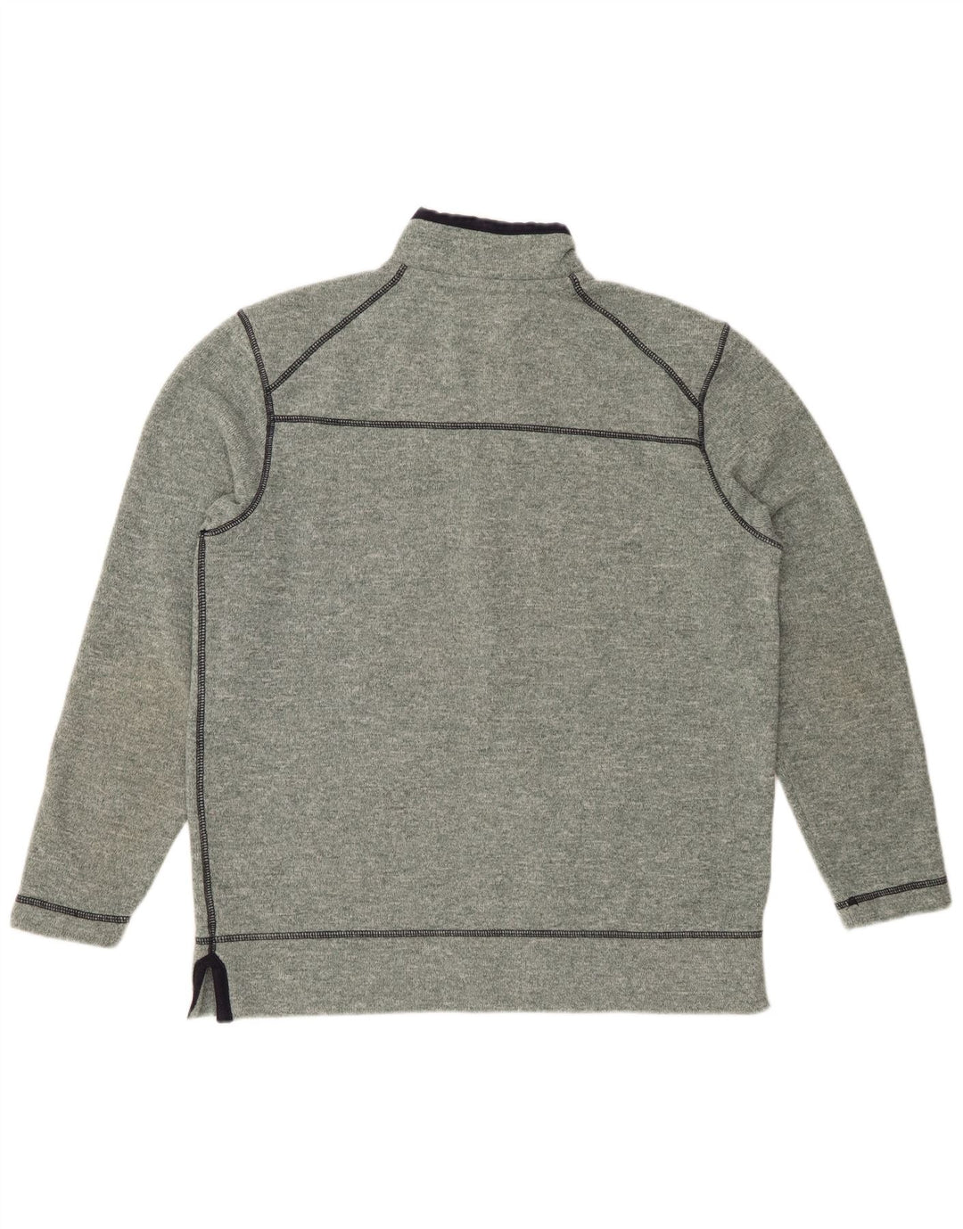 JOULES Mens Zip Neck Sweatshirt Jumper Large Green Flecked Polyester