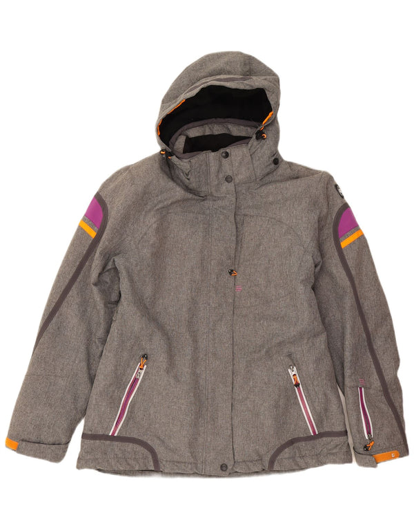 Killtec Womens Hooded Windbreaker Jacket IT 44 Medium Grey Colourblock