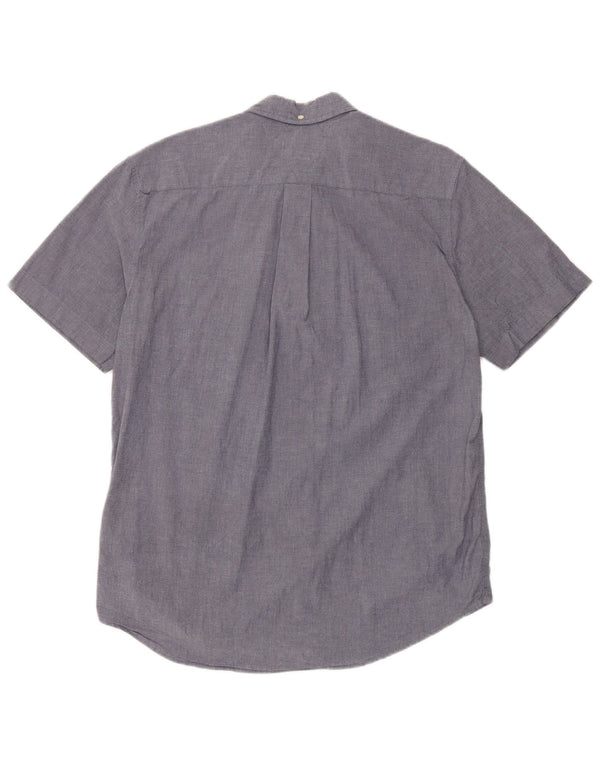 Tommy Hilfiger Chemise à manches courtes pour homme Coupe classique Bleu marine moyen Coton