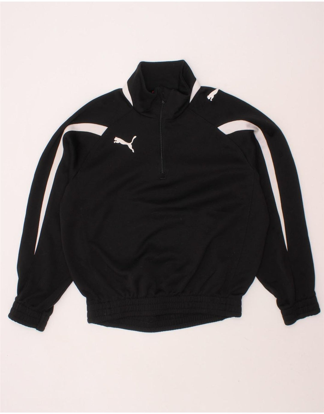 PUMA Girls Sweatshirt Jumper 5-6 Years Black Colourblock Polyester Vintage Puma and Second-Hand Puma from Messina Hembry 