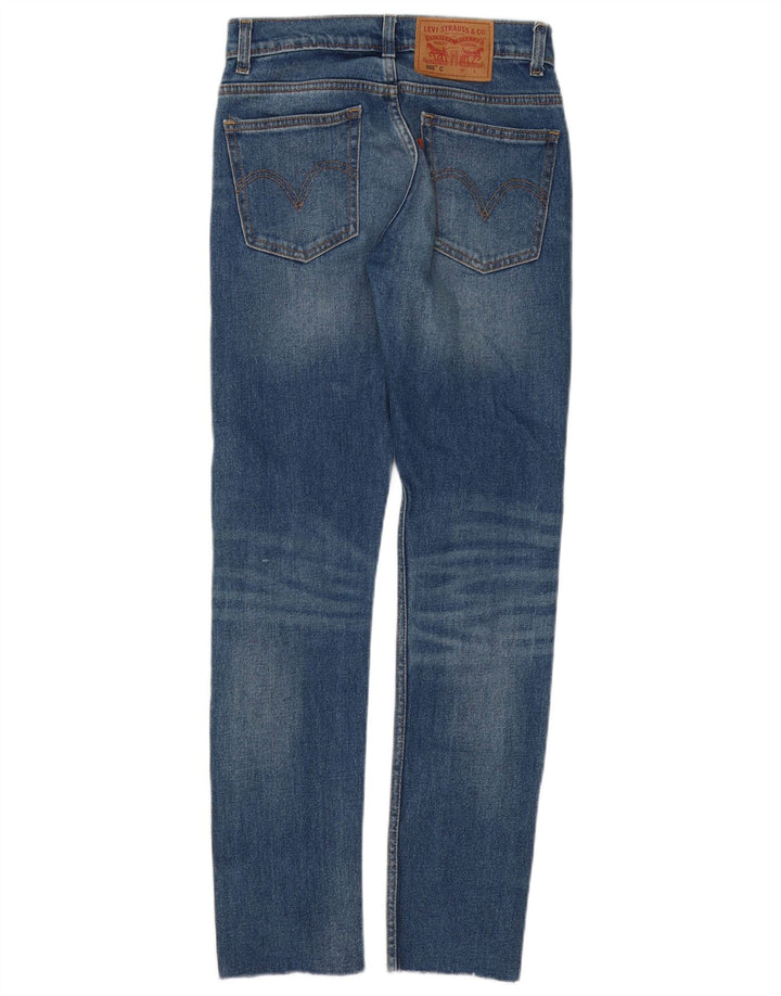 Levi's Womens 505 Straight Jeans W25 L30 Blue Cotton