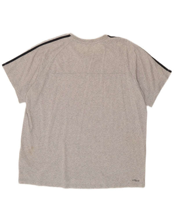 Adidas Herre T-Shirt Top 2XL Grå Flecked Bomuld