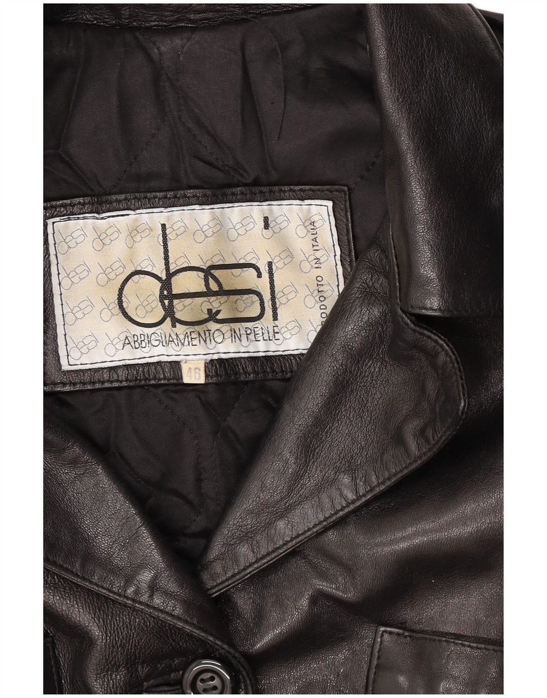 Desi Womens Leather Jacket IT 46 Large Black Leather