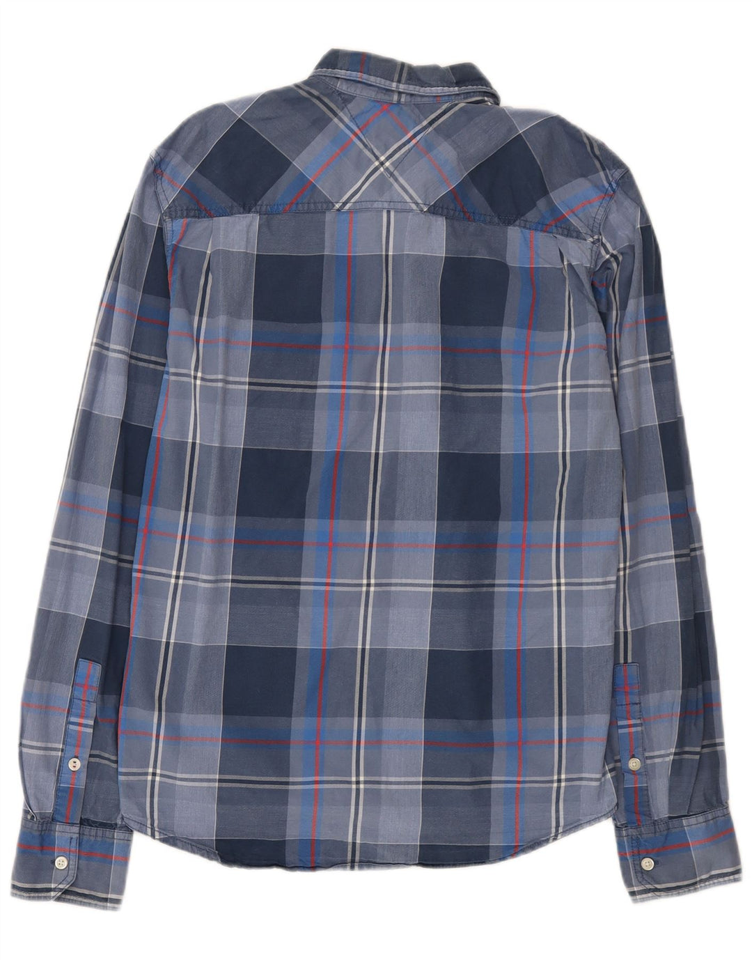 Camicia da uomo Tommy Hilfiger a quadri grandi in cotone blu