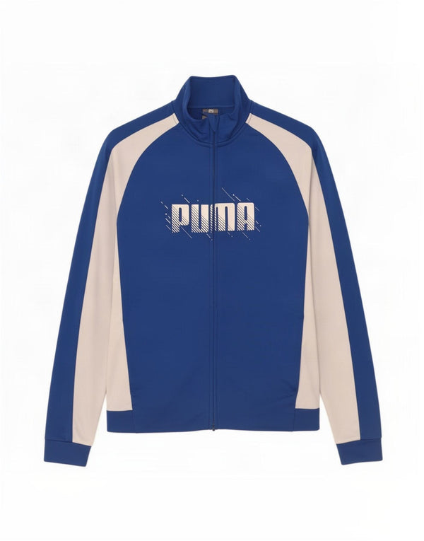 Puma Boys Graphic Tracksuit Top Jacket 15-16 Years Blue Colourblock