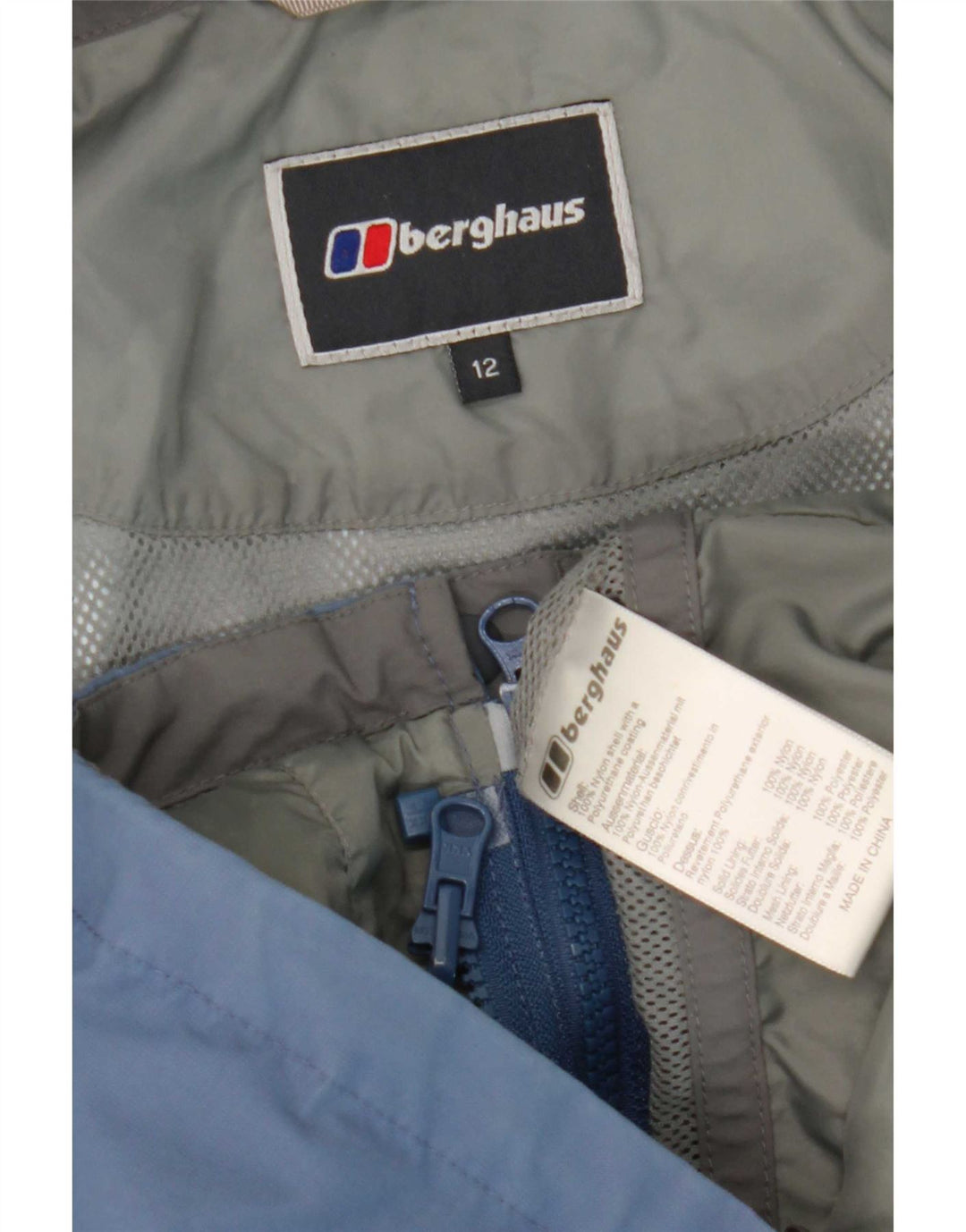 Berghaus Womens Hooded Rain Jacket UK 12 Medium Blue Nylon
