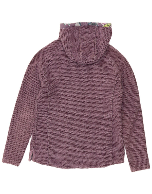 Weird Fish Womens Zip Hoodie Sweater UK 10 Small Purple Cotton