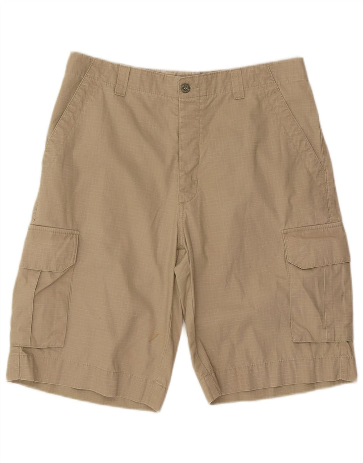 DOCKERS Mens Khakis Cargo Shorts W34 Large Beige Check Cotton