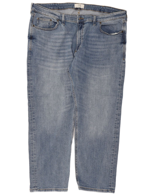 Marks & Spencer Damen-Jeans mit hoher Taille, lockere Passform, W42, L29, Blau, Baumwolle