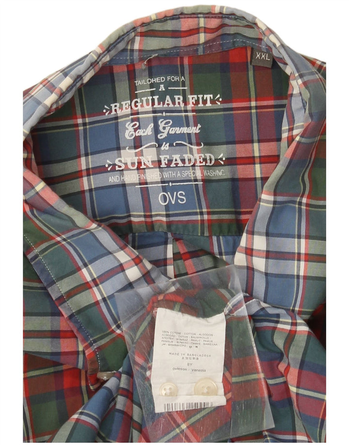 OVS Mens Regular Fit Shirt 2XL Multicoloured Check Cotton