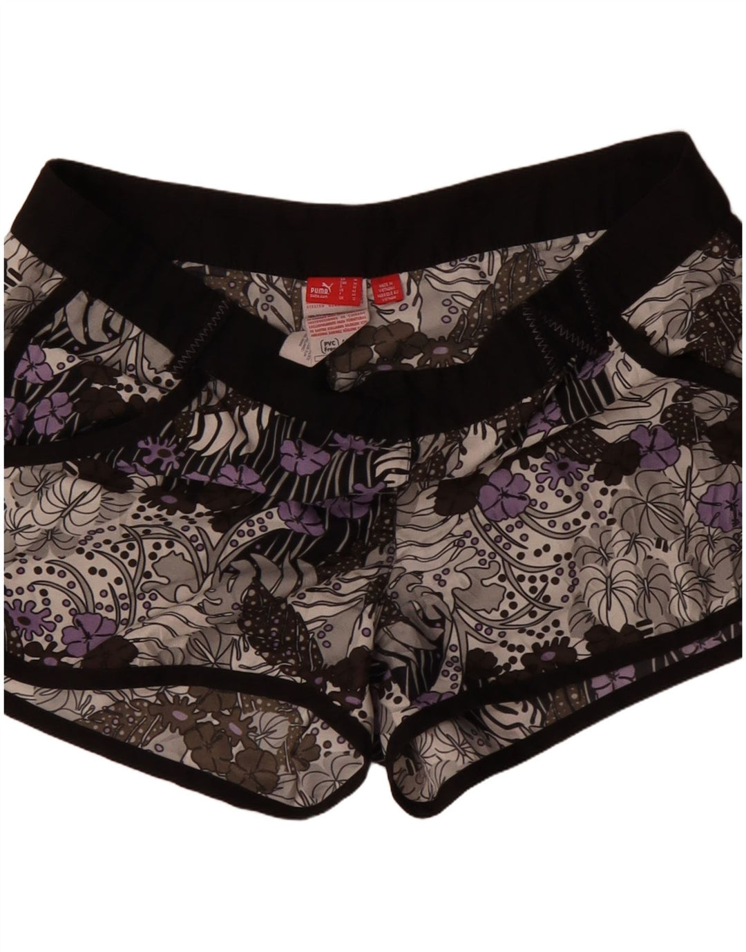 Puma Damen Badeshorts UK 12 Medium Mehrfarbiges Blumenmuster Polyester