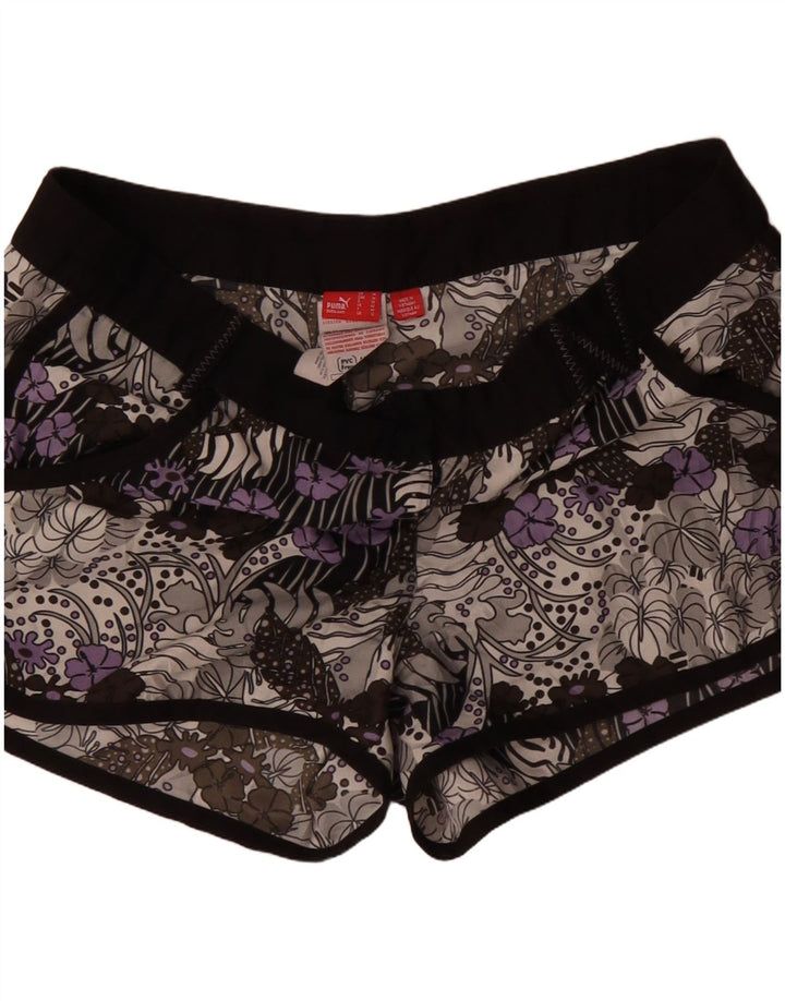 Puma Damen Badeshorts UK 12 Medium Mehrfarbiges Blumenmuster Polyester