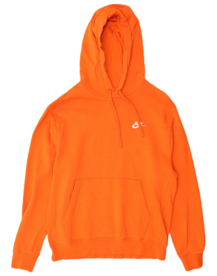 Nike Mens Hoodie Jumper Medium Orange Cotton
