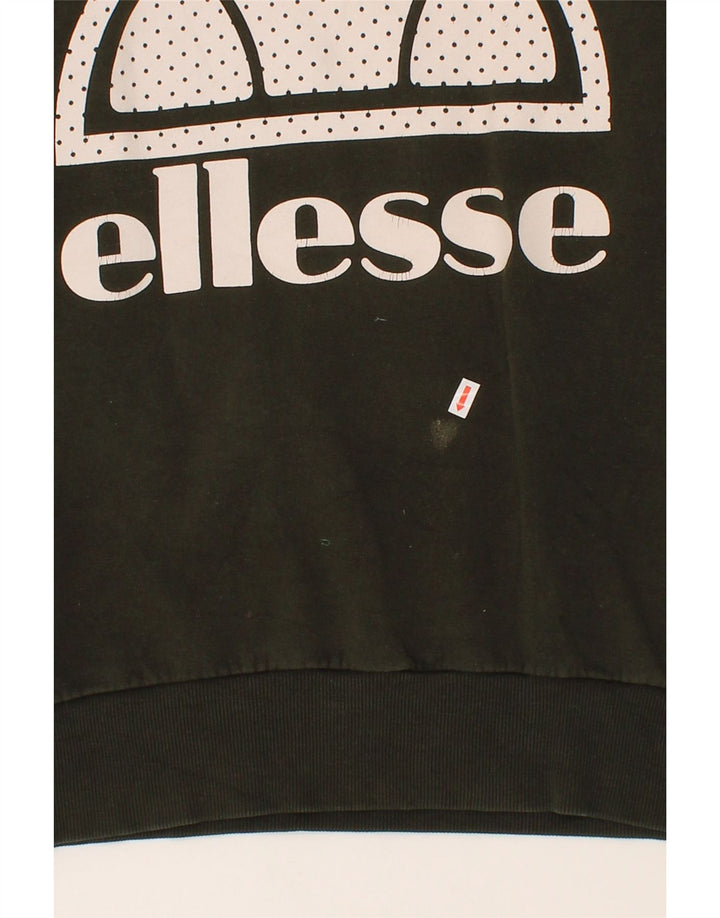 ELLESSE Mens Graphic Sweatshirt Jumper Small Green Cotton Vintage Ellesse and Second-Hand Ellesse from Messina Hembry 
