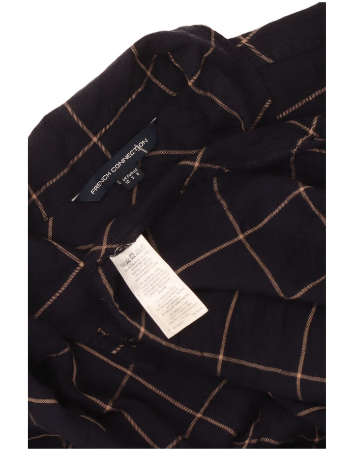 French Connection Womens Pullover Shirt Dress UK 10 Small Navy Blue Check