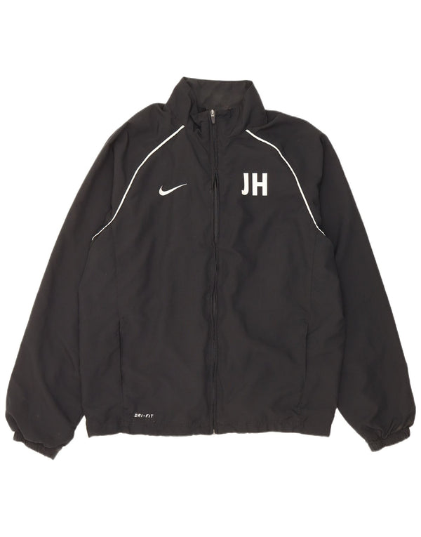 Nike Mens Dri Fit Tracksuit Top Jacket Large Black Polyester