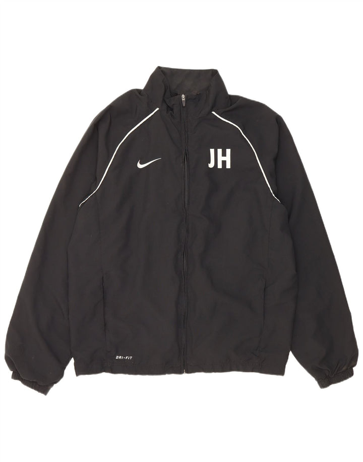 Nike Mens Dri Fit Tracksuit Top Jacket Large Black Polyester