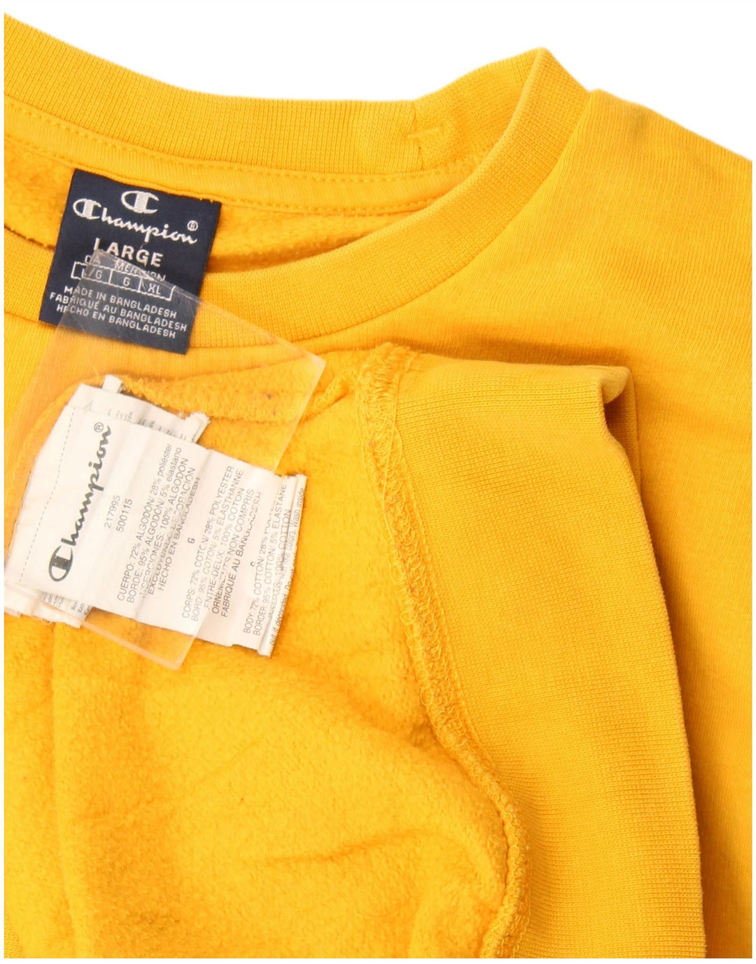 Champion Mens Graphic Sweatshirt Jumper Large Yellow Cotton