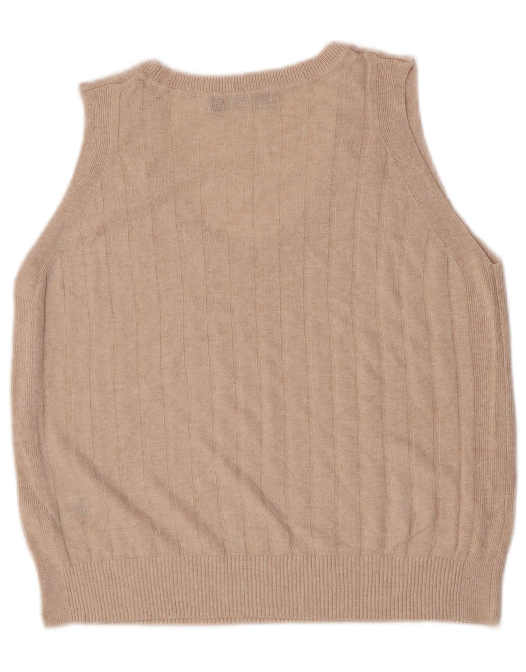 Marks & Spencer Womens Vest Tank Top UK 12 Medium Beige Viscose